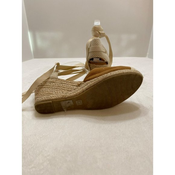 Womens Espadrille Wedge Sandals Closed Toe Platform Lace Up Ankle Wrap Slingback - Picture 8 of 10